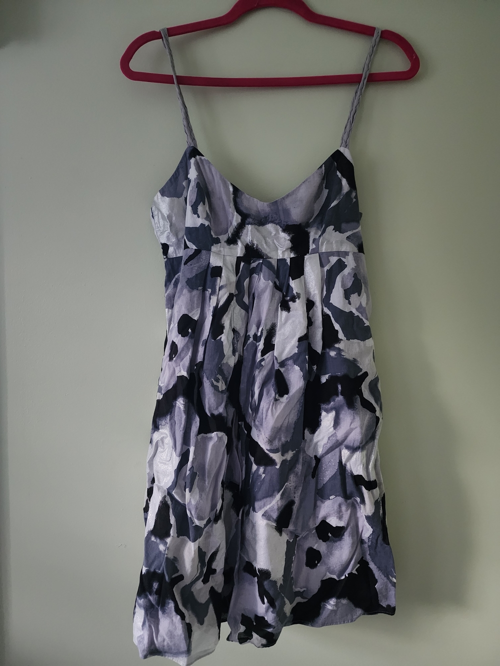 Susana Monaco Black and Gray Abstract Print Dress